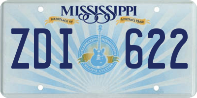 MS license plate ZDI622