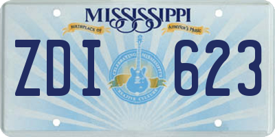 MS license plate ZDI623