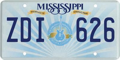 MS license plate ZDI626
