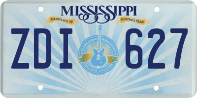 MS license plate ZDI627
