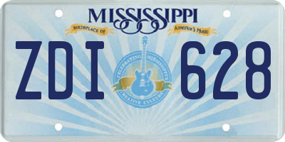 MS license plate ZDI628