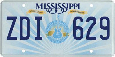 MS license plate ZDI629
