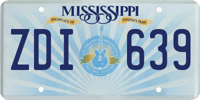 MS license plate ZDI639
