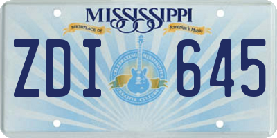 MS license plate ZDI645