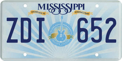 MS license plate ZDI652