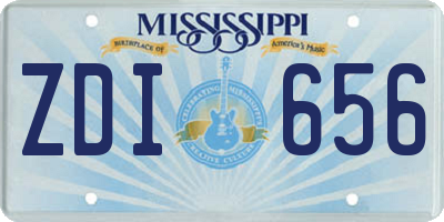 MS license plate ZDI656