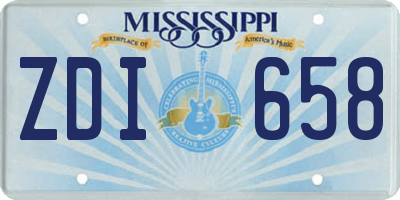 MS license plate ZDI658