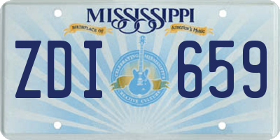 MS license plate ZDI659