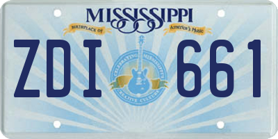 MS license plate ZDI661