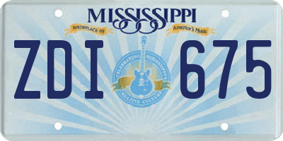 MS license plate ZDI675