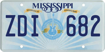 MS license plate ZDI682