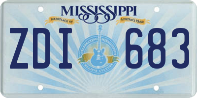 MS license plate ZDI683