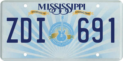 MS license plate ZDI691
