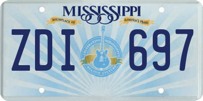 MS license plate ZDI697