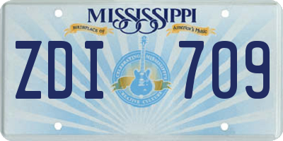 MS license plate ZDI709