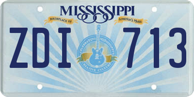 MS license plate ZDI713