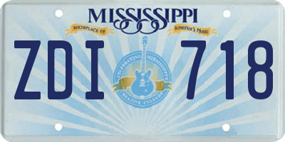 MS license plate ZDI718