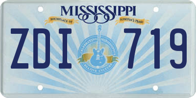 MS license plate ZDI719