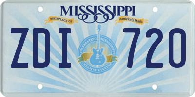 MS license plate ZDI720