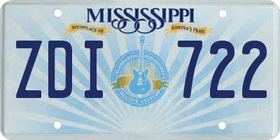 MS license plate ZDI722