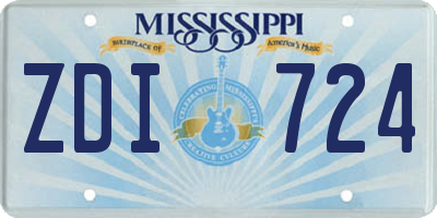 MS license plate ZDI724