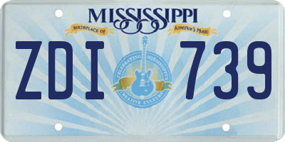 MS license plate ZDI739