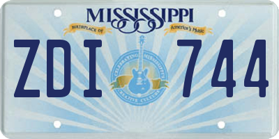 MS license plate ZDI744