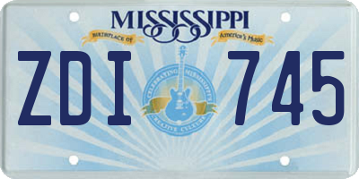 MS license plate ZDI745