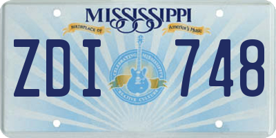 MS license plate ZDI748