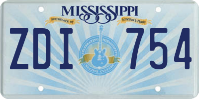MS license plate ZDI754