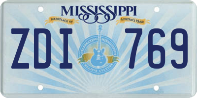 MS license plate ZDI769