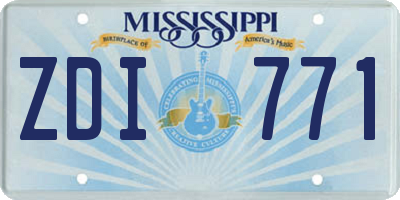MS license plate ZDI771