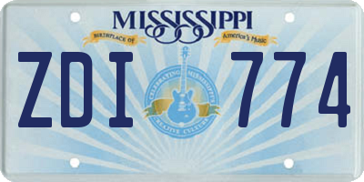 MS license plate ZDI774