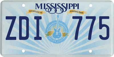 MS license plate ZDI775