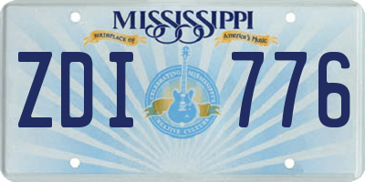 MS license plate ZDI776