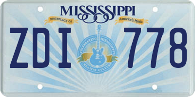 MS license plate ZDI778