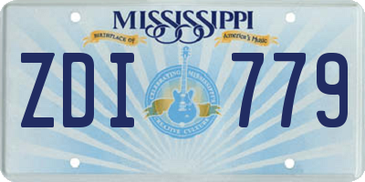 MS license plate ZDI779