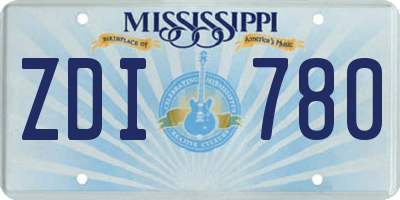 MS license plate ZDI780