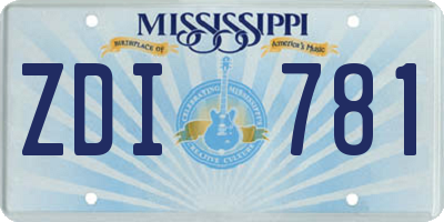 MS license plate ZDI781