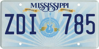 MS license plate ZDI785