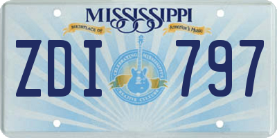 MS license plate ZDI797