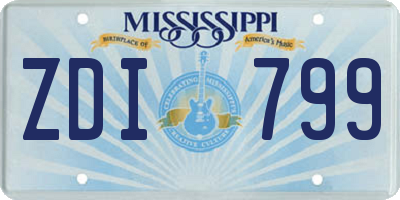 MS license plate ZDI799