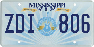 MS license plate ZDI806