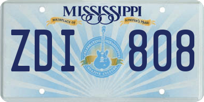 MS license plate ZDI808
