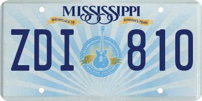 MS license plate ZDI810