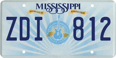 MS license plate ZDI812