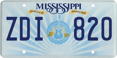 MS license plate ZDI820