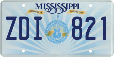 MS license plate ZDI821