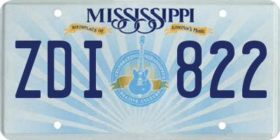 MS license plate ZDI822