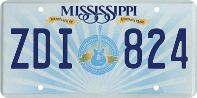 MS license plate ZDI824